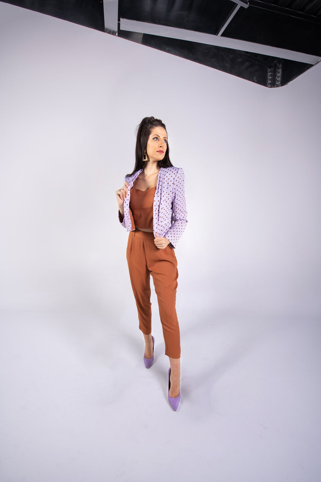BROWN LIGHT CREPE NARROW LEG PANT