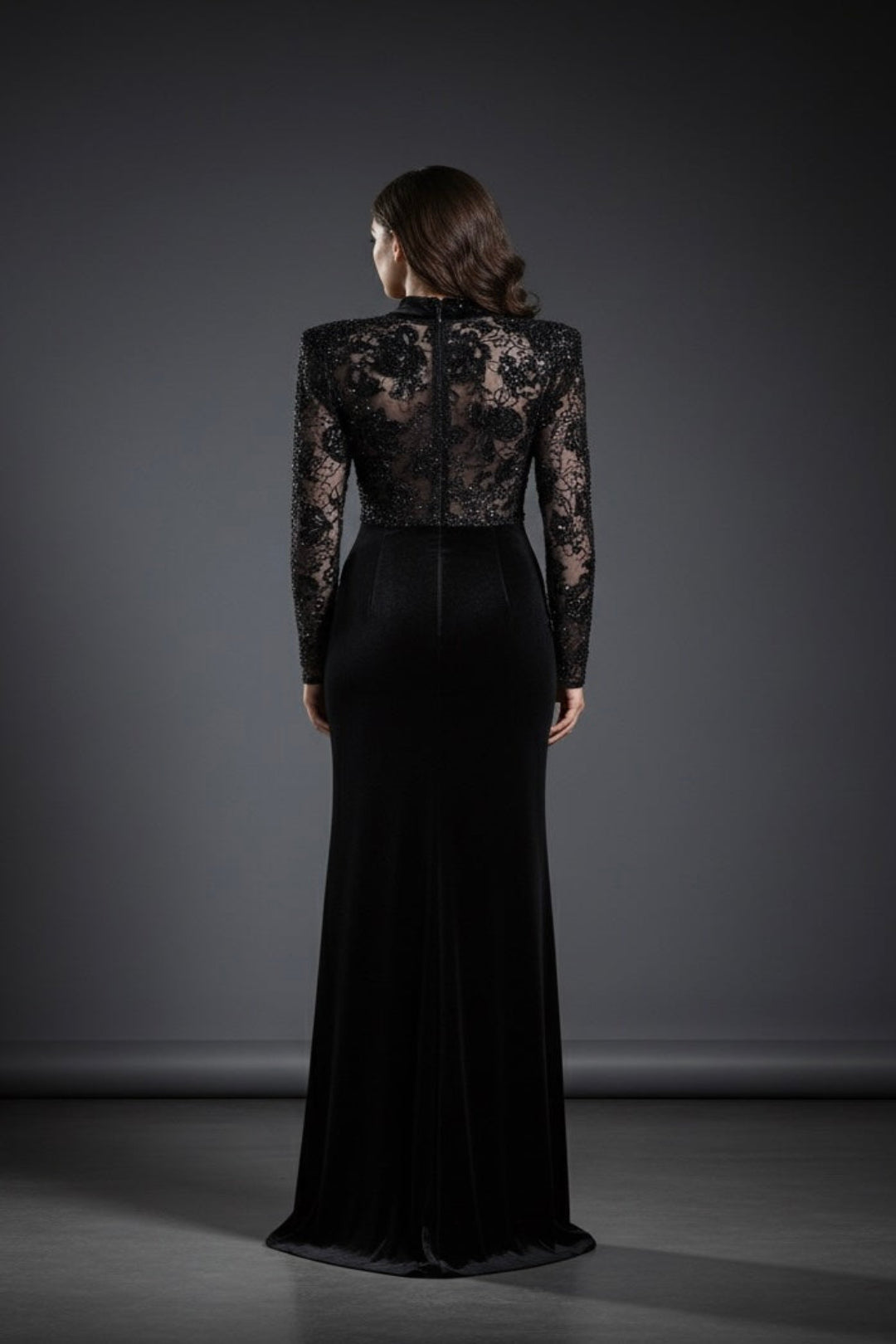 NOIR ILLUSION VELVET GOWN