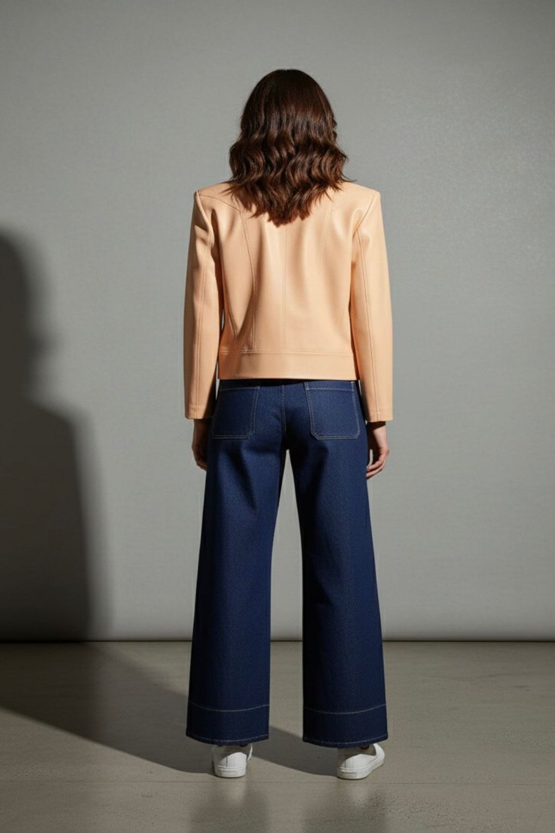 WQ-BEIGE LEATHER JACKET