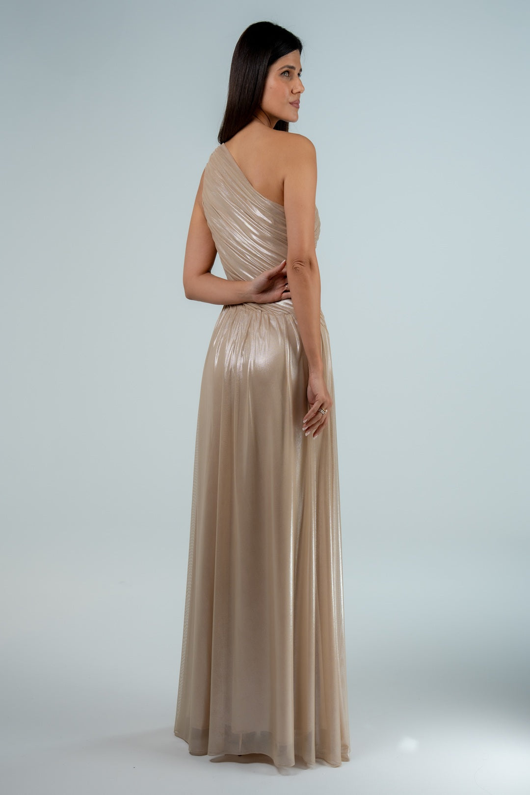 AURELIA CHAMPAGNE DRAPED GOWN