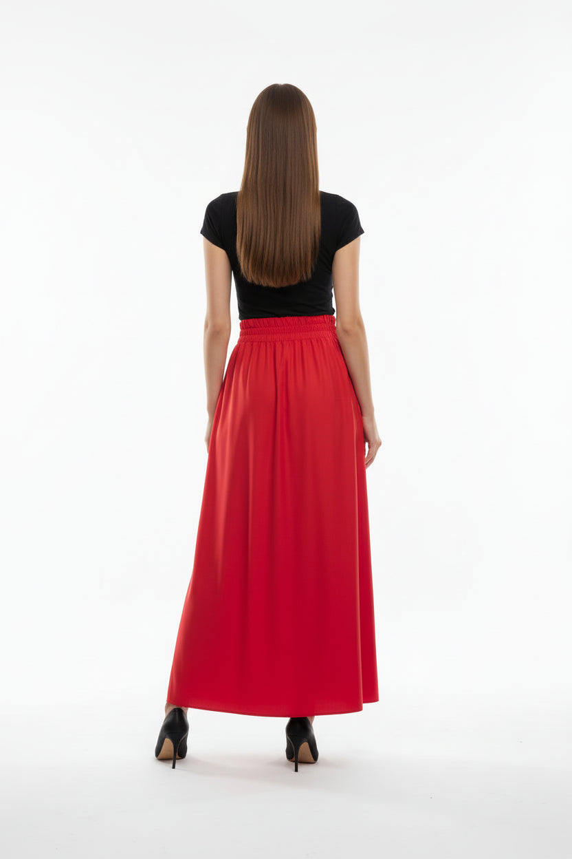 WQ-FUCHSIA LEATHER SKIRT