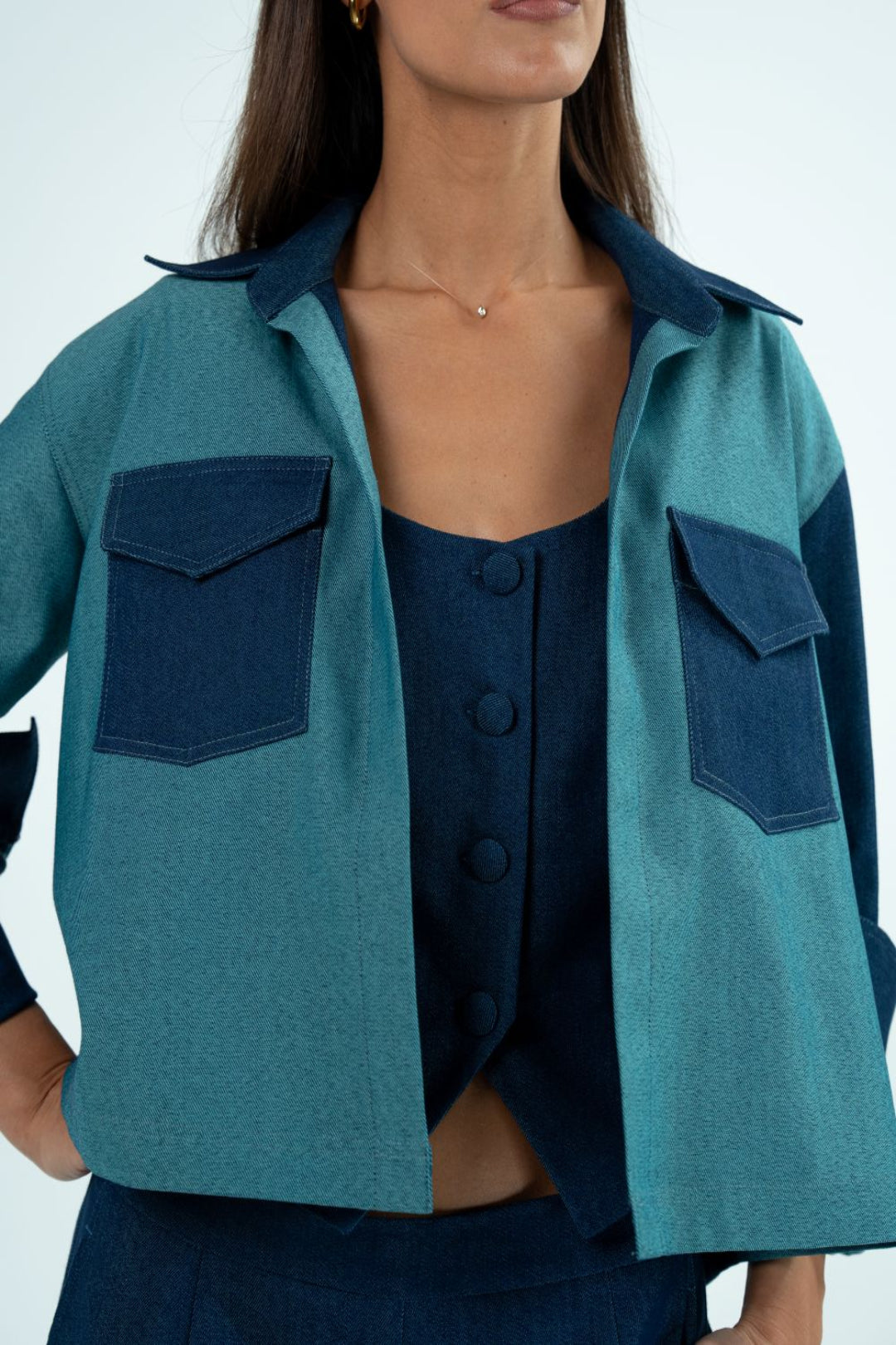 WQ- DENIM DOUBLE FACE JACKET