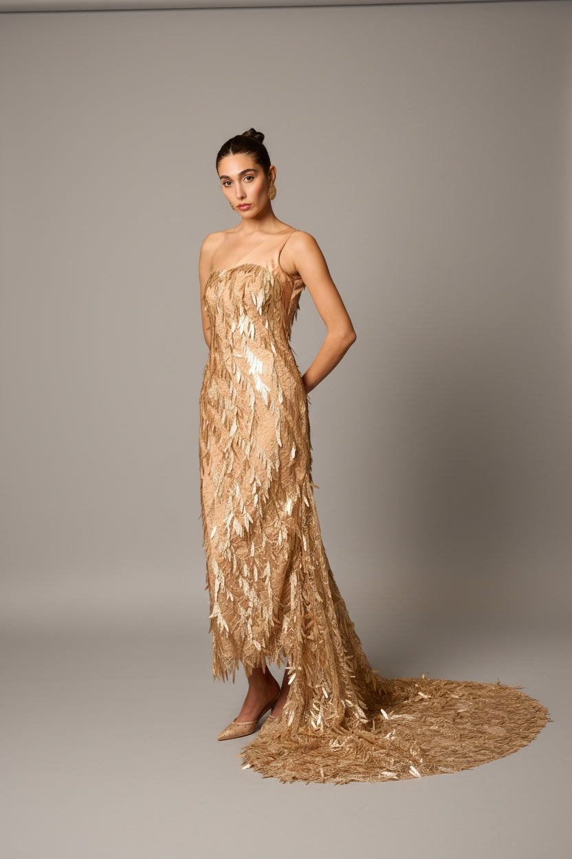 GILDED FEATHER REVERIE GOWN