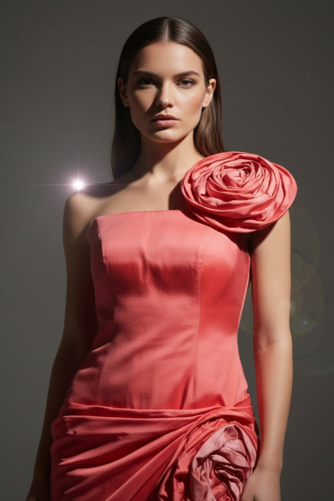 THE AMORA CAROL / RED FLOWER DRESS