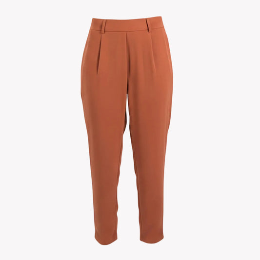BROWN LIGHT CREPE NARROW LEG PANT