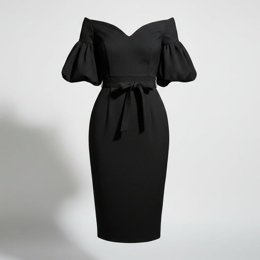 BLACK MID DRESS