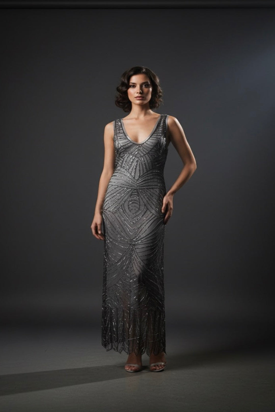 BLACK SEQUINED DRESS