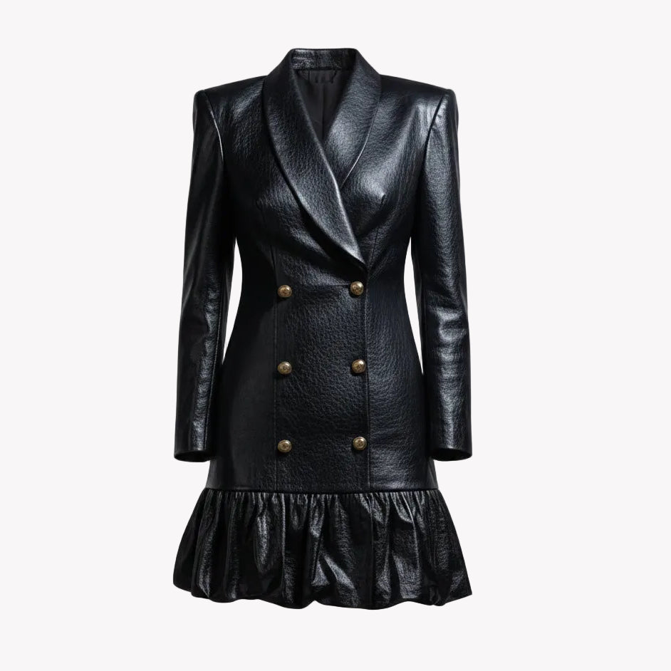 LEATHER SHORT DRESS