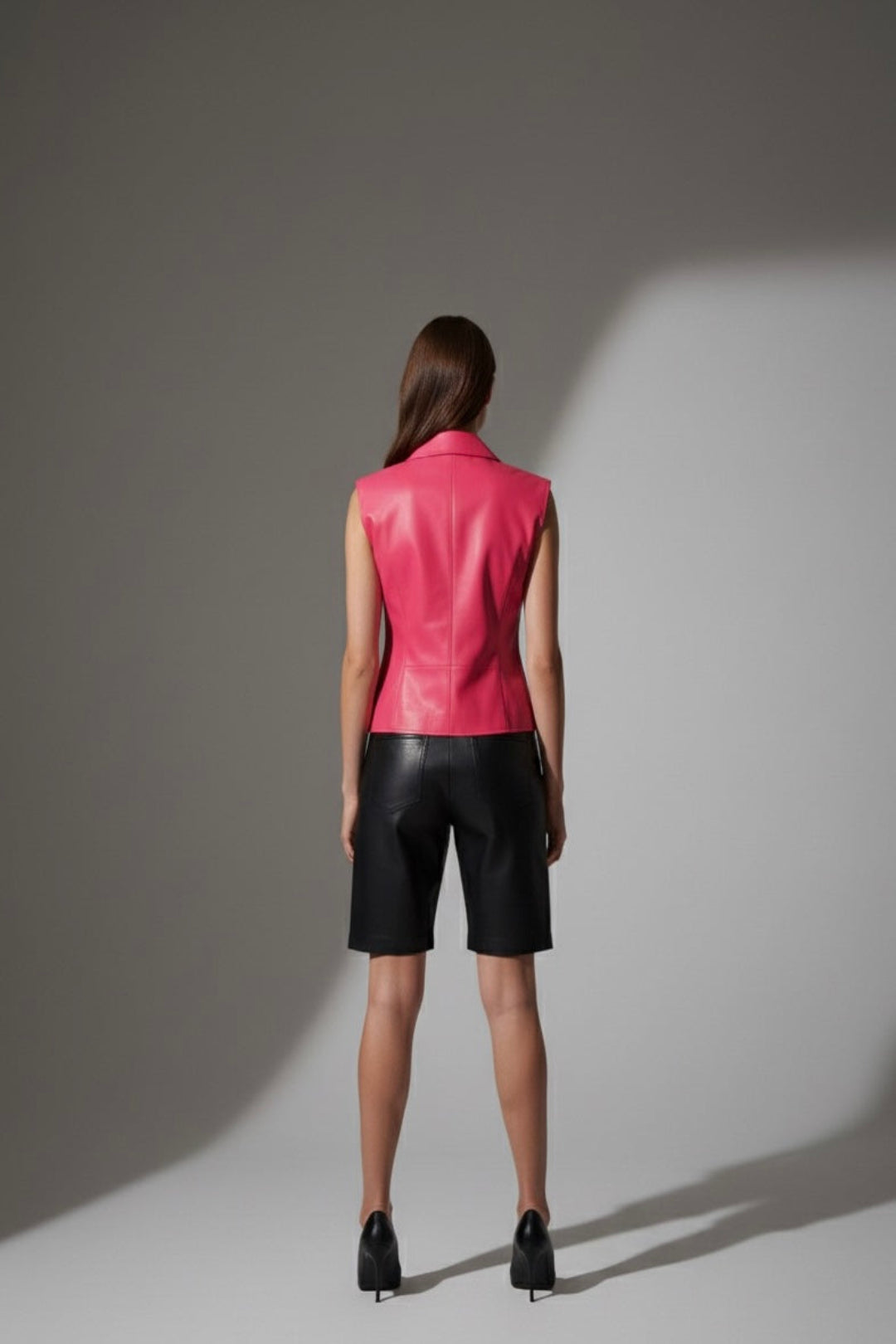 WQ-FUCHSIA LEATHER VEST