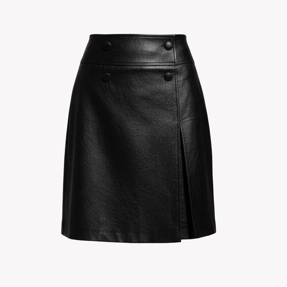 BLACK LEATHER SKIRT