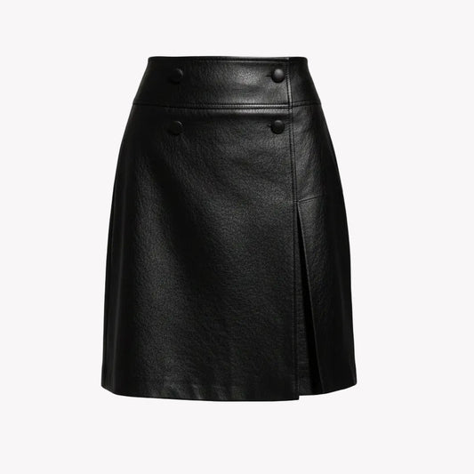 BLACK LEATHER SKIRT