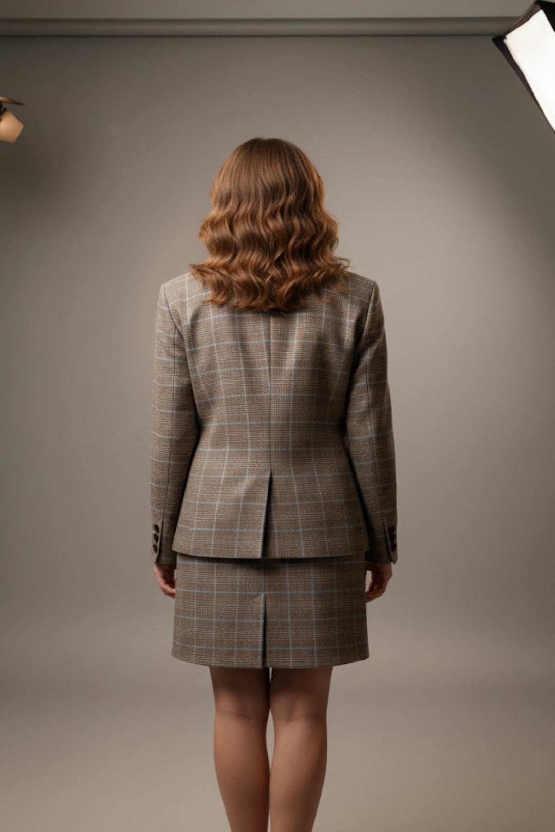 TC- BROWN CHECKS SKIRT