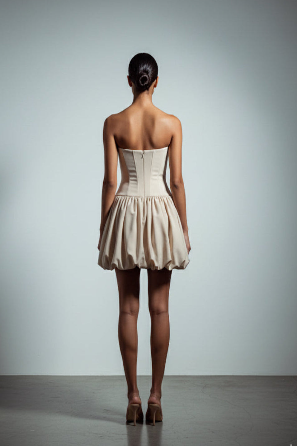BEIGE  BALLOON DRESS