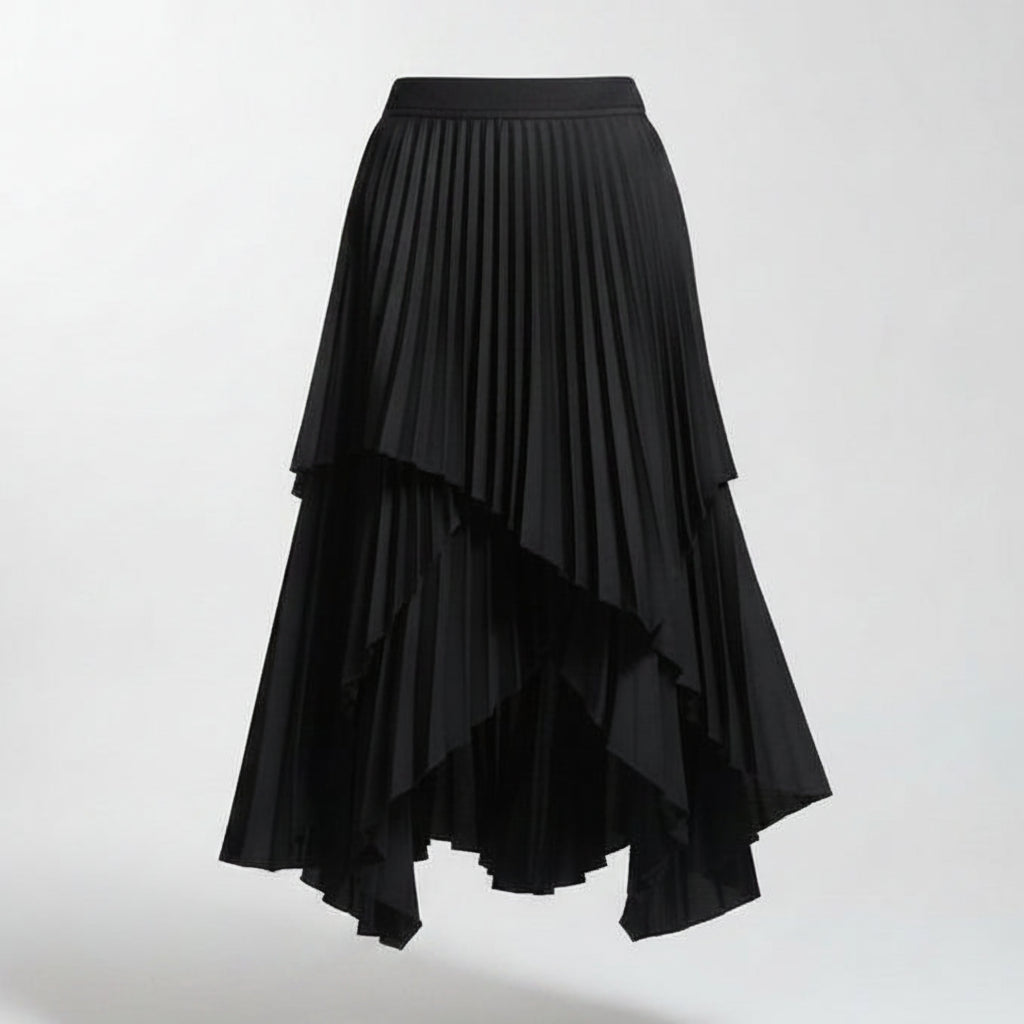 BLACK PLEATED SKIRT