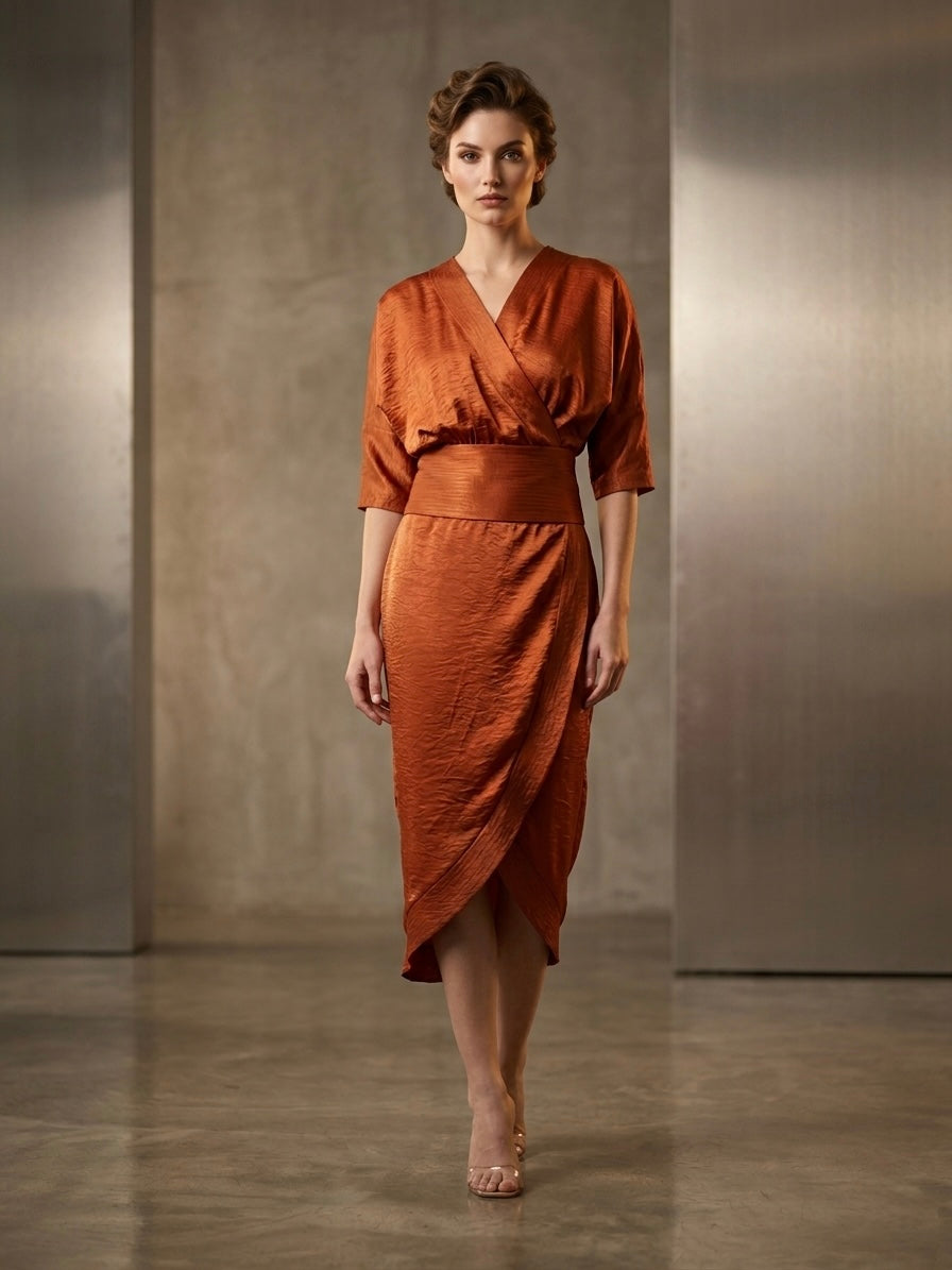 ORANGE DESIGNED DRESS