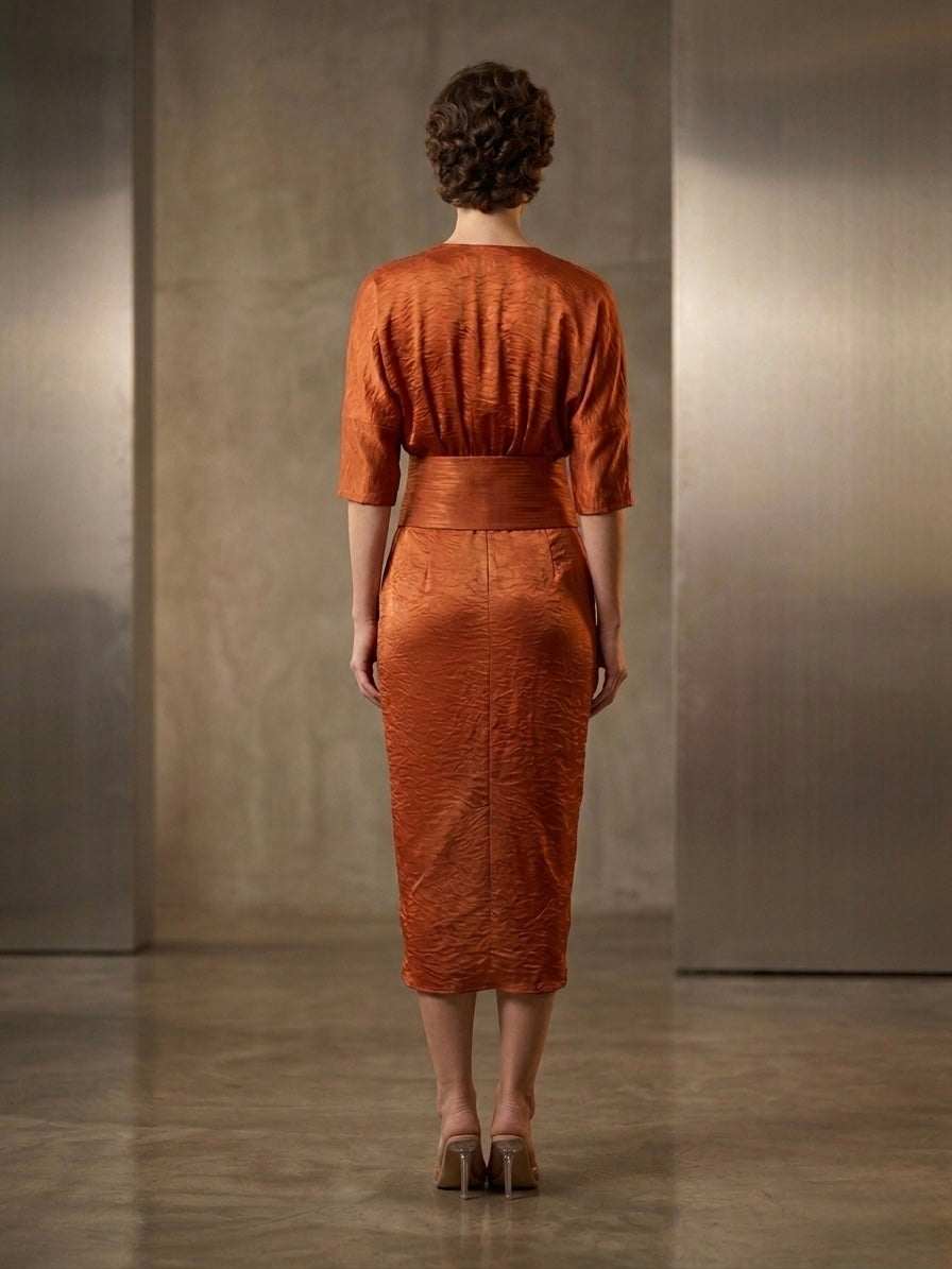 ORANGE DESIGNED DRESS