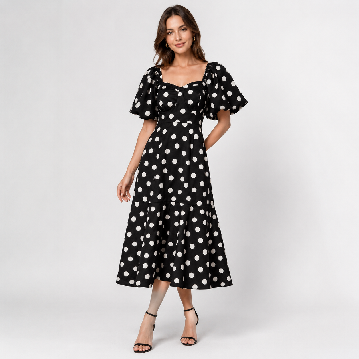 POLKA DOT LONG DRESS