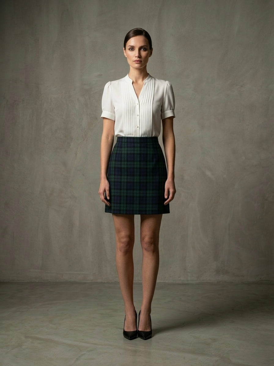 TC- BLUE GREEN CHECKS SKIRT