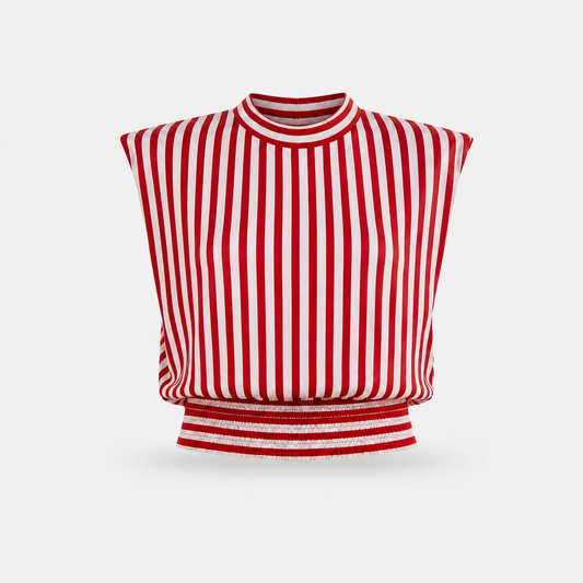NOSTALGIA RED STRIPPED TOP