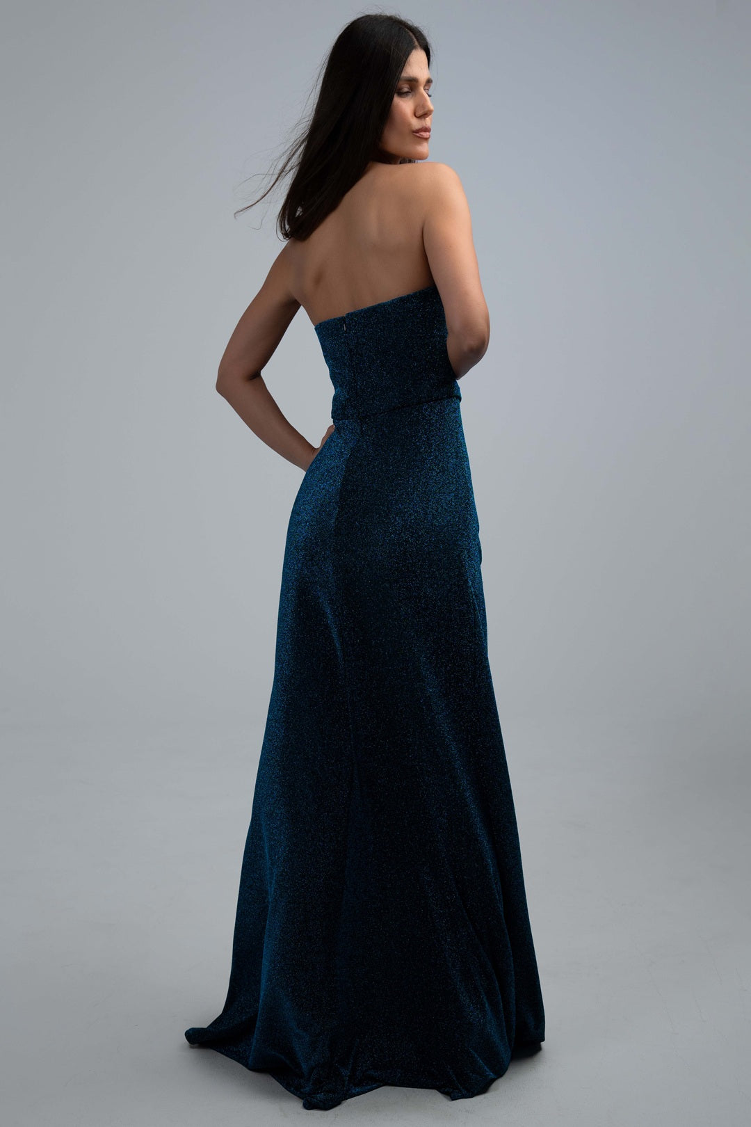 MIDNIGHT SAPPHIRE SLIT GOWN