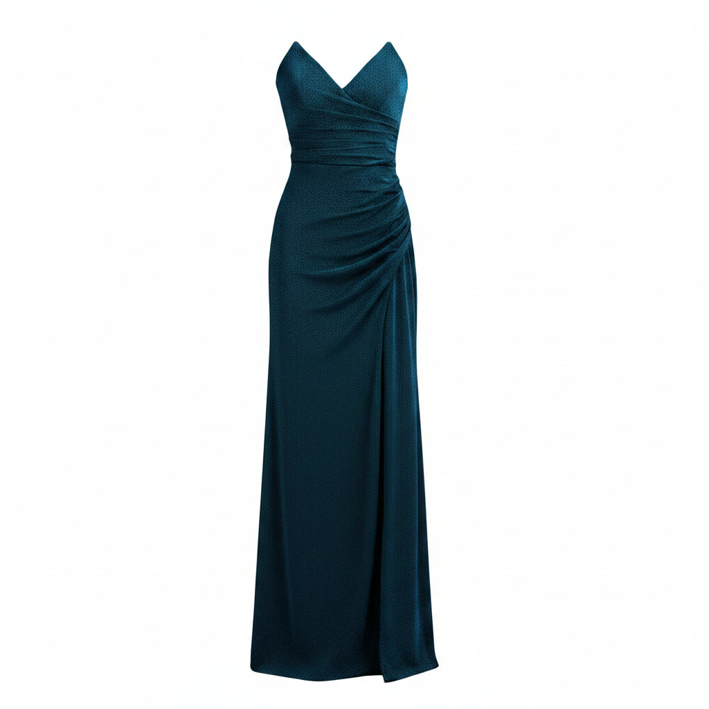MIDNIGHT SAPPHIRE SLIT GOWN