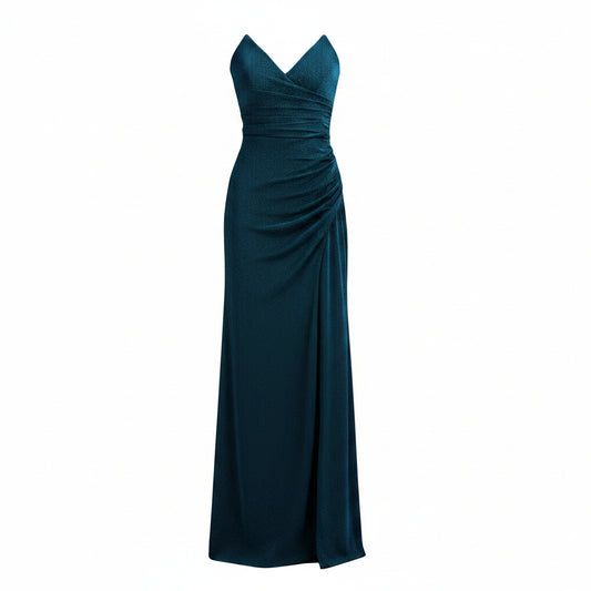 MIDNIGHT SAPPHIRE SLIT GOWN