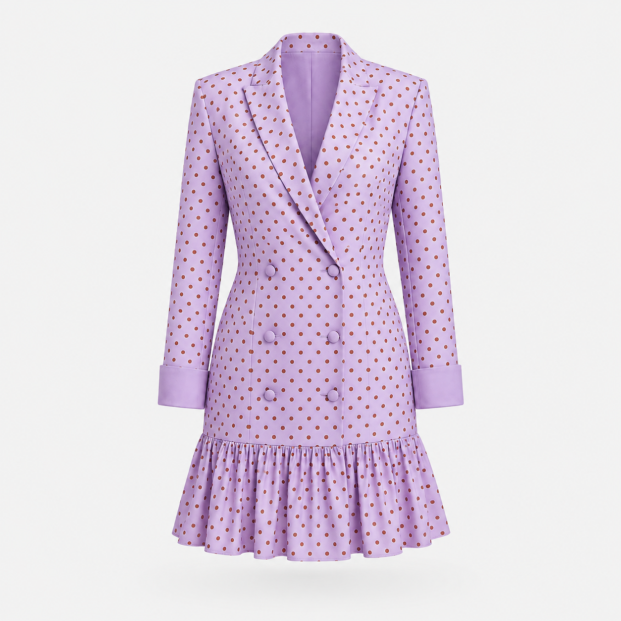 PURPLE POLKA DOT SHORT DRESS