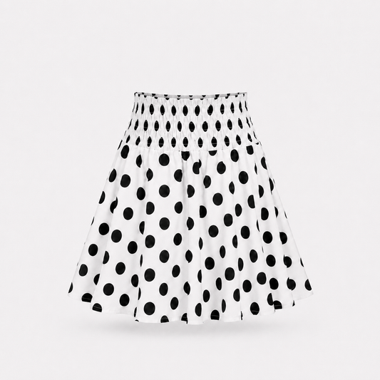 SUMMER LOVE WHITE POLKA DOT MINI SKIRT