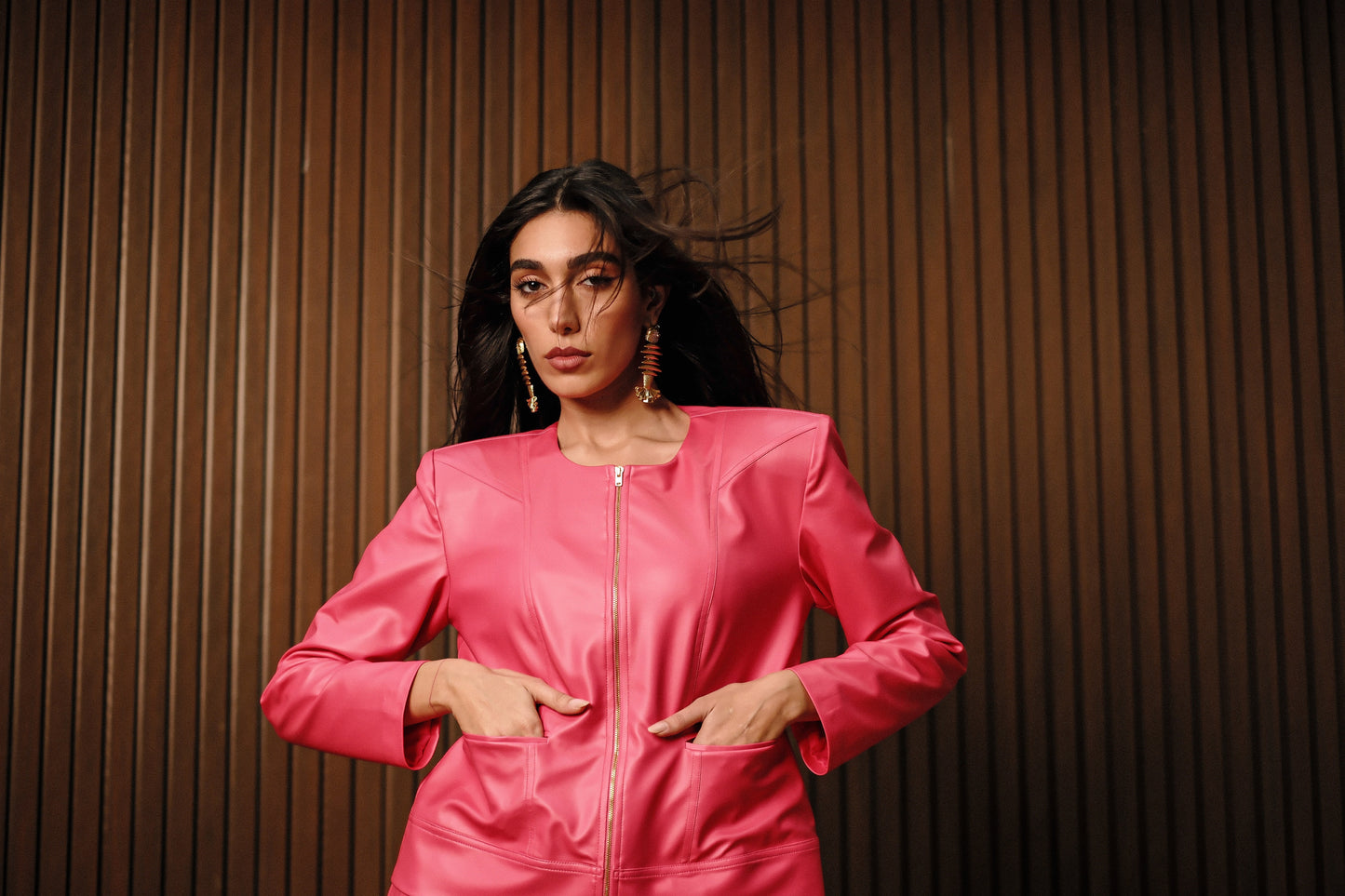WQ-FUCHSIA LEATHER JACKET
