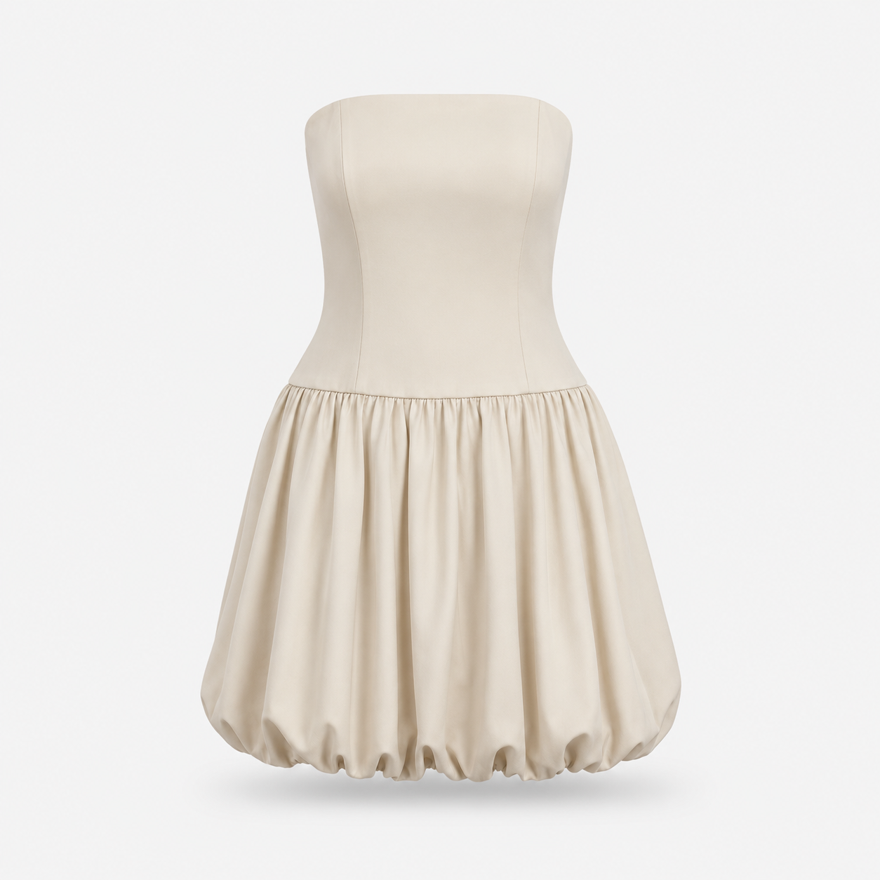 BEIGE  BALLOON DRESS