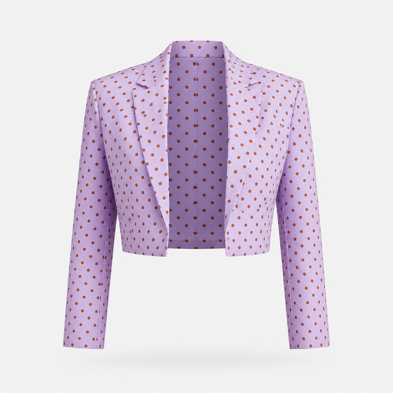 PURPLE POLKA DOT CROPPED  JACKET