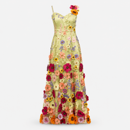 THE FLORA POP GREEN DRESS