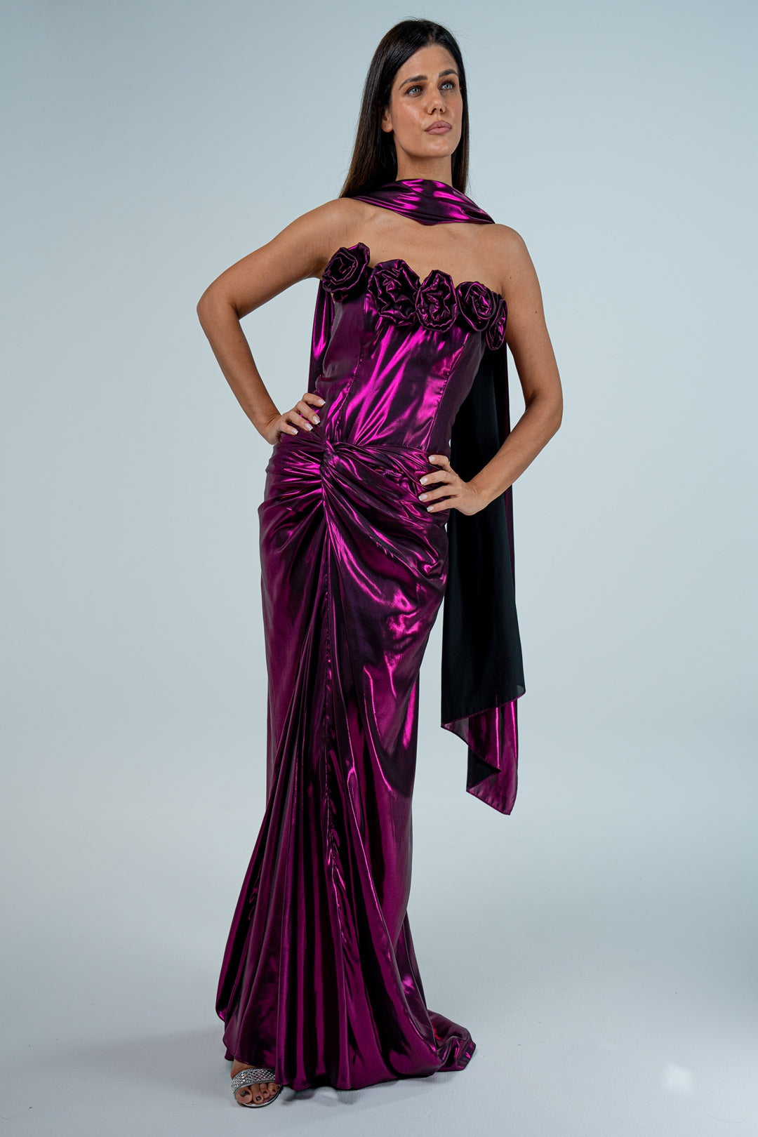 MIDNIGHT AMETHYST ROSE GOWN