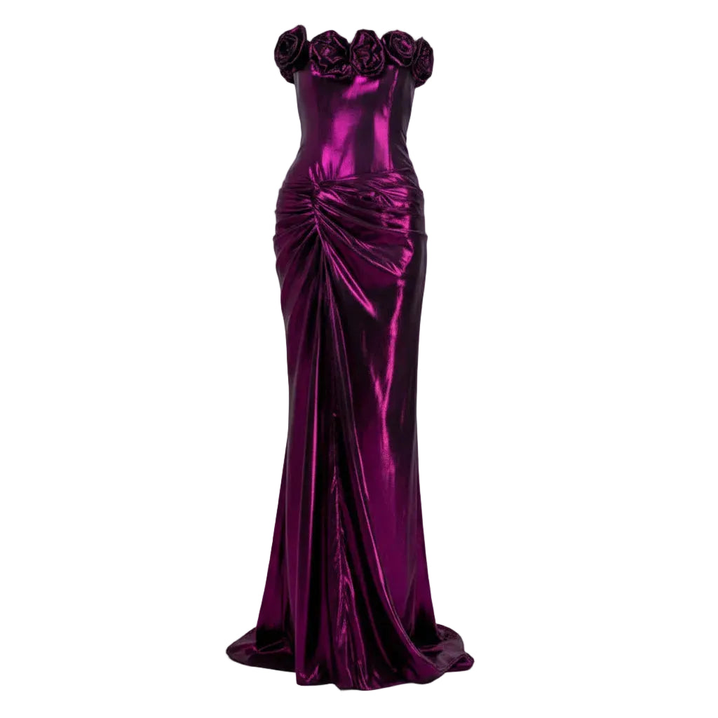 MIDNIGHT AMETHYST ROSE GOWN