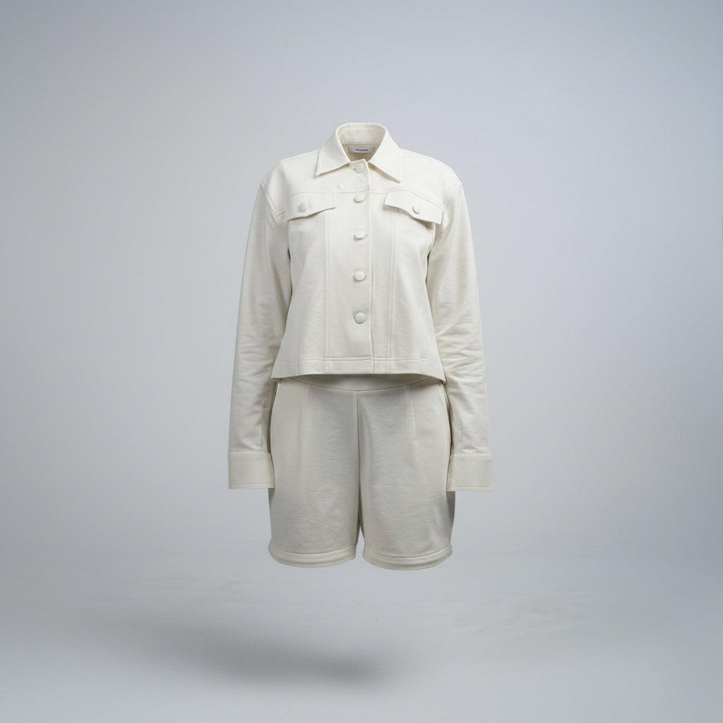 WQ- WHITE CROPPED JACKET