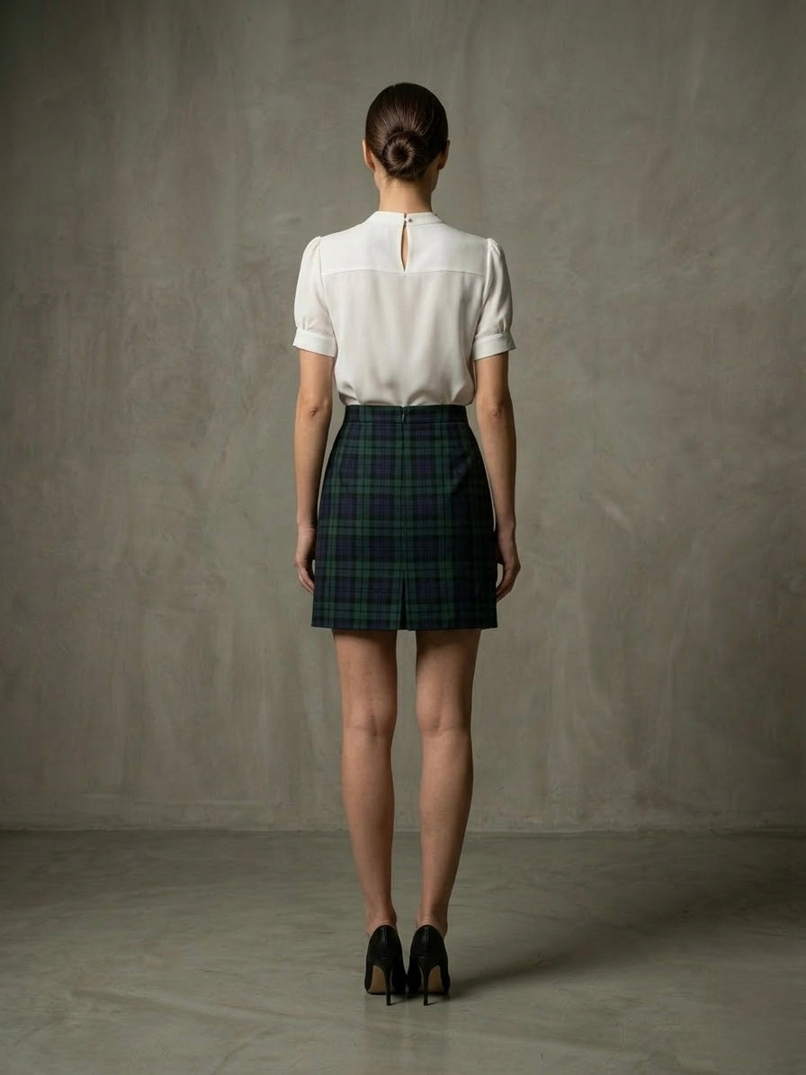 TC- BLUE GREEN CHECKS SKIRT