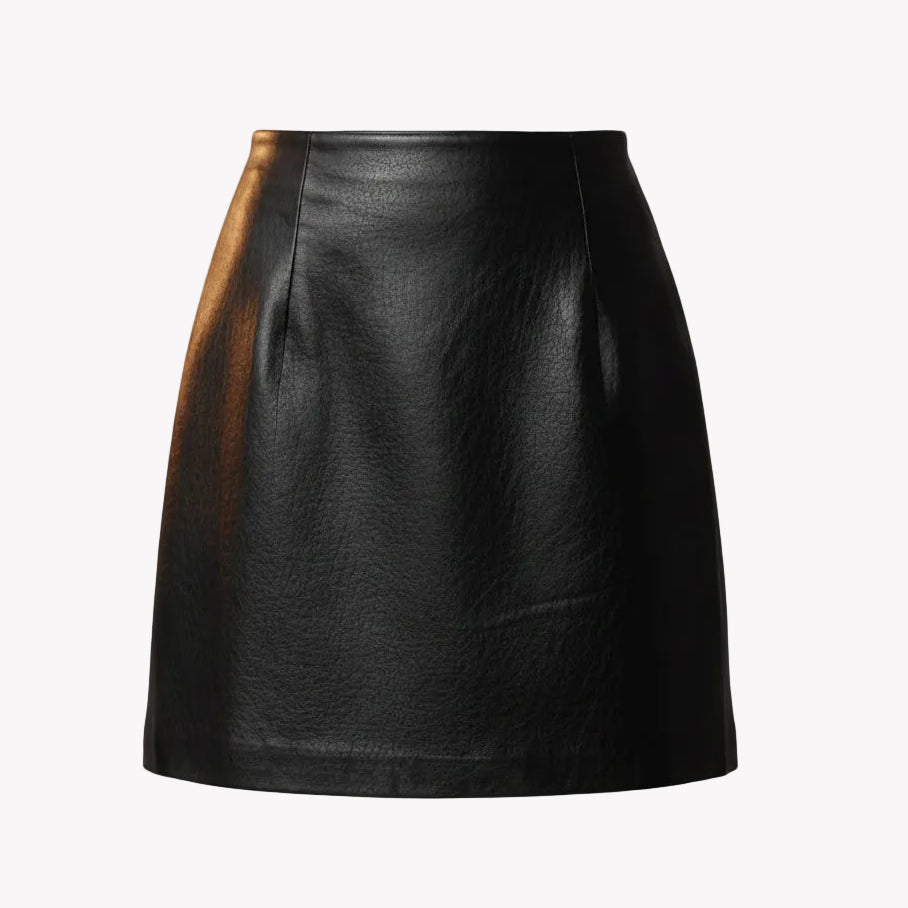 BLACK LEATHER SKIRT