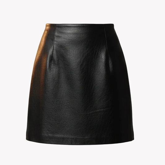BLACK LEATHER SKIRT