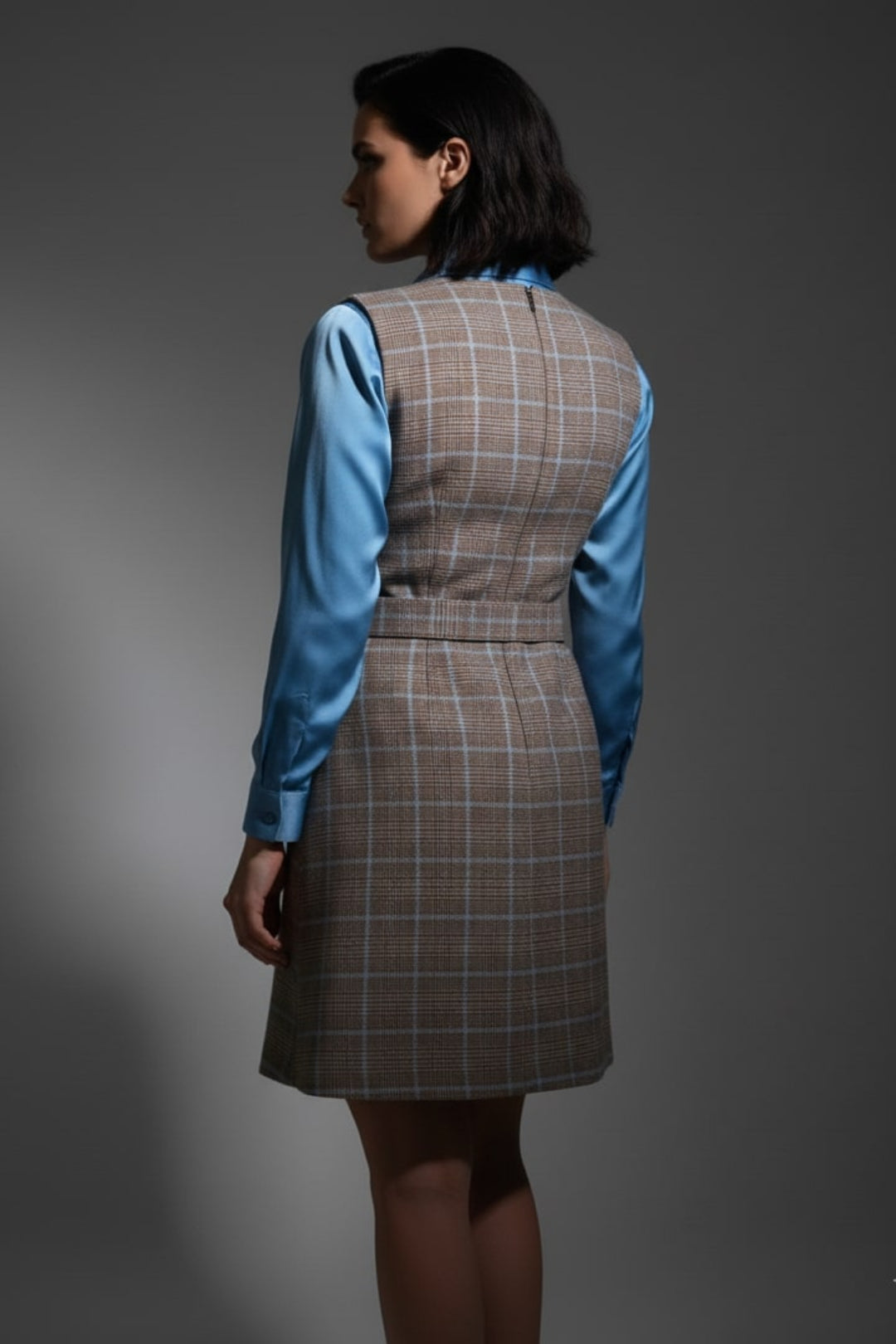 TC- BROWN CHECKS DRESS