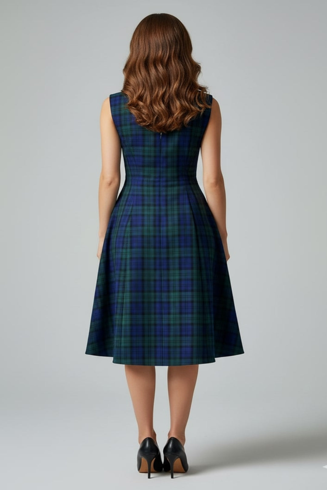 TC- BLUE GREEN CHECKS DRESS
