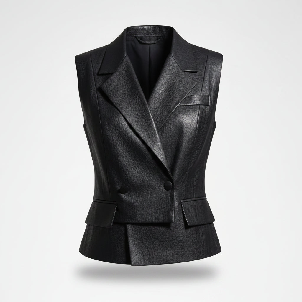 BLACK LEATHER VEST