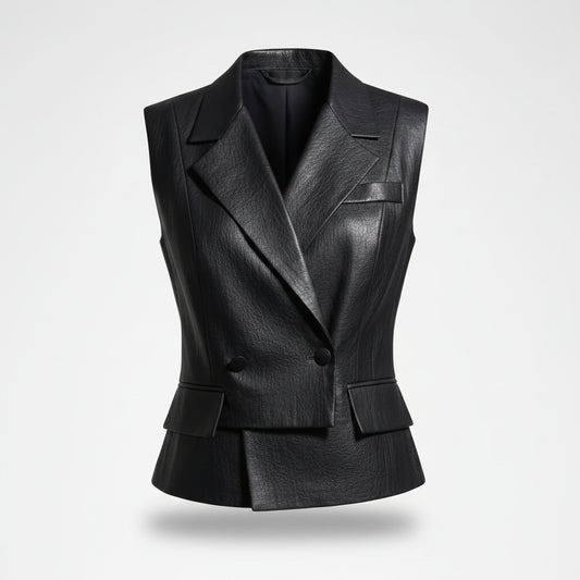 BLACK LEATHER VEST