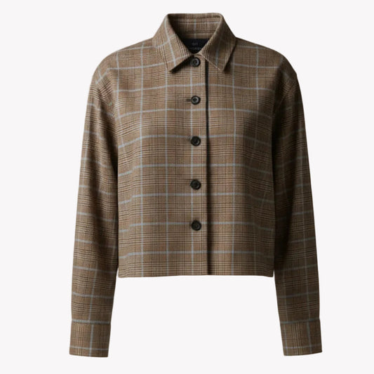TC- BROWN CHECKS  CROPPED JACKET