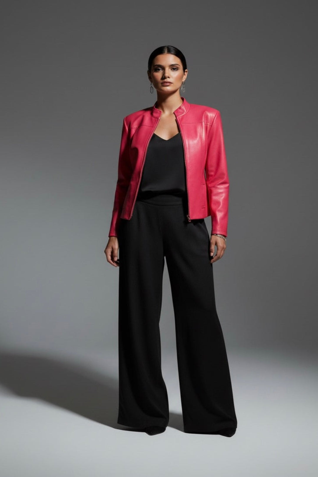 WQ-FUCHSIA LEATHER JACKET