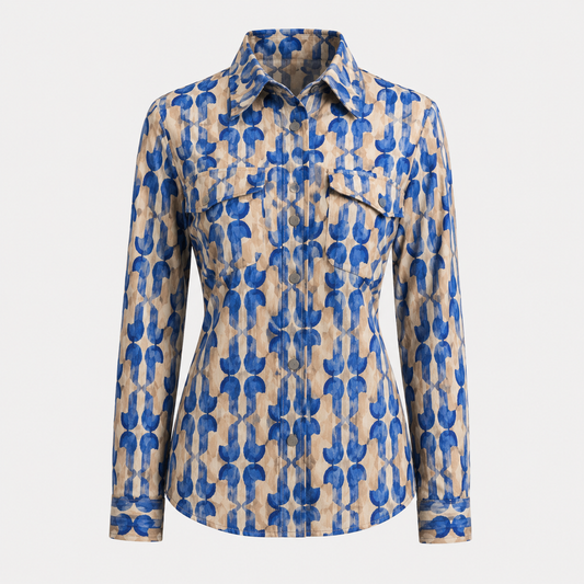 70s PRINTED BLUE SHIRT