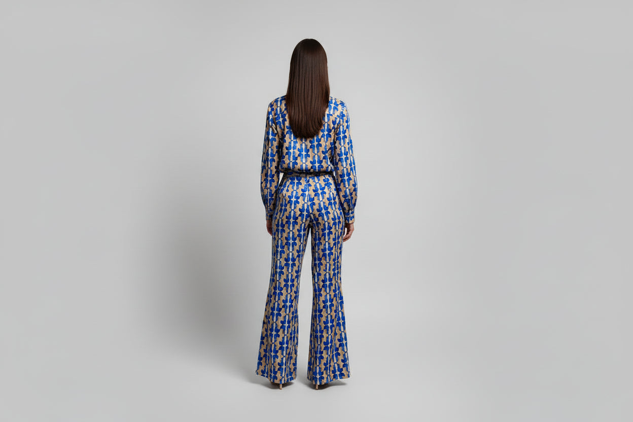 70s PRINTED BLUE PANTS