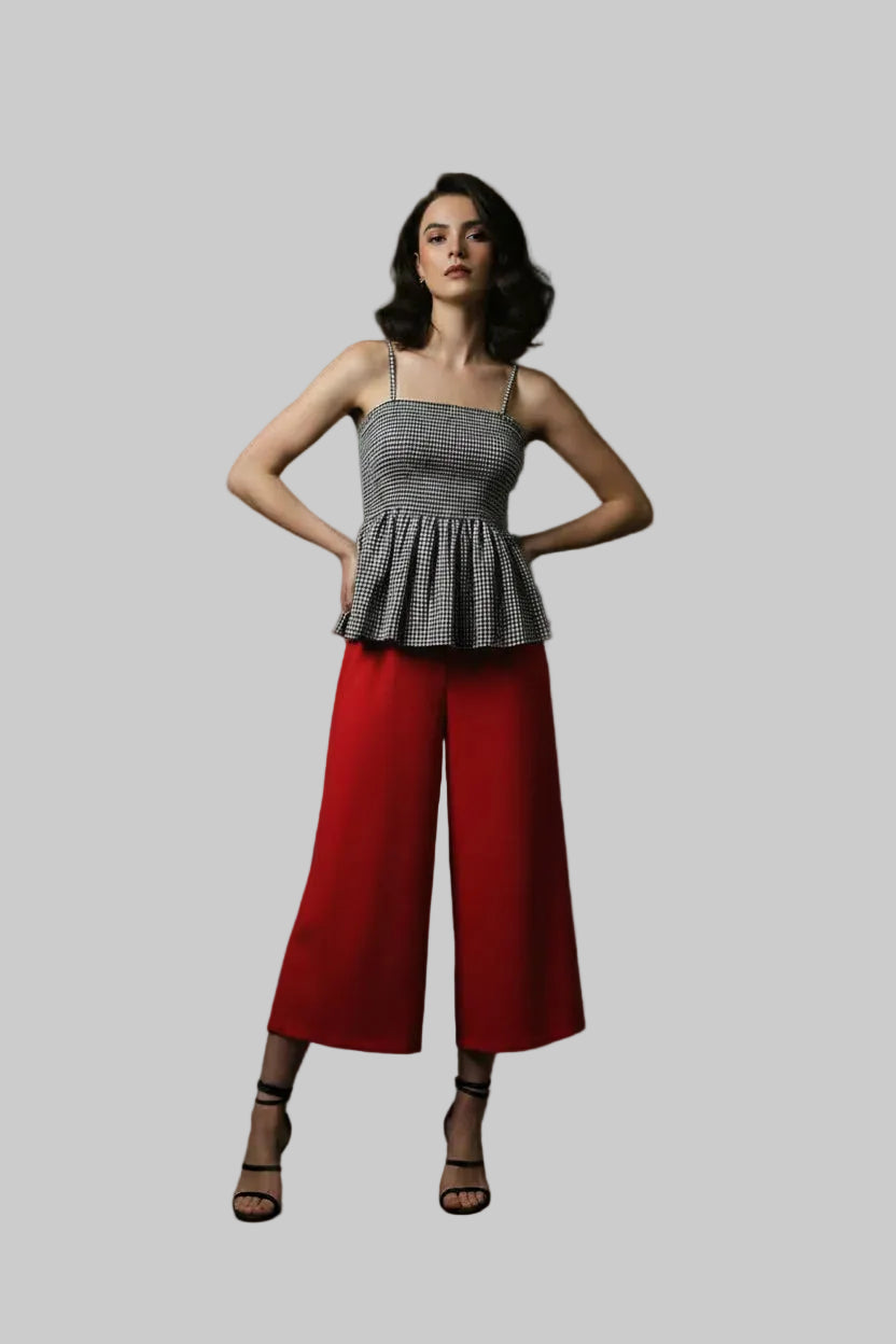 SUMMER LOVE MICRO CHECKS TOP