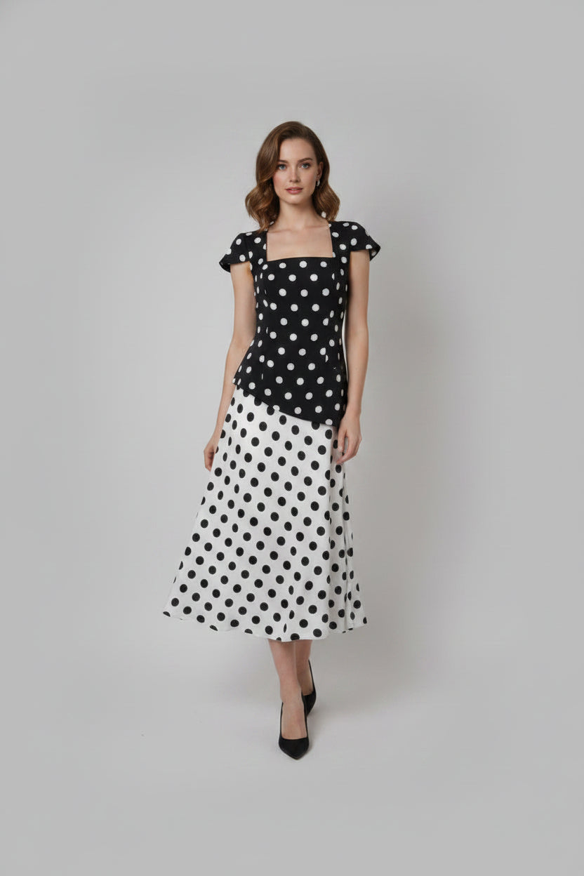SUMMER LOVE BLACK POLKA DOT TOP D2