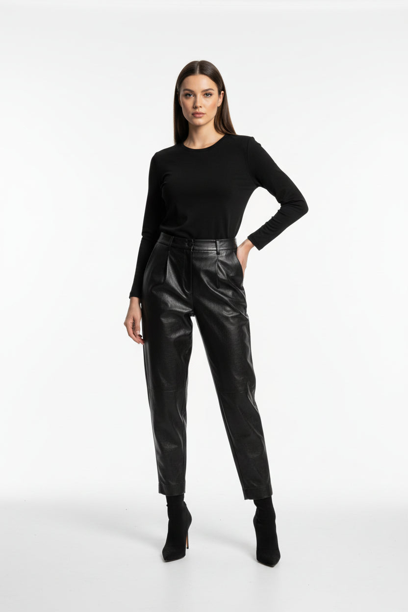 BLACK LEATHER  PANTS