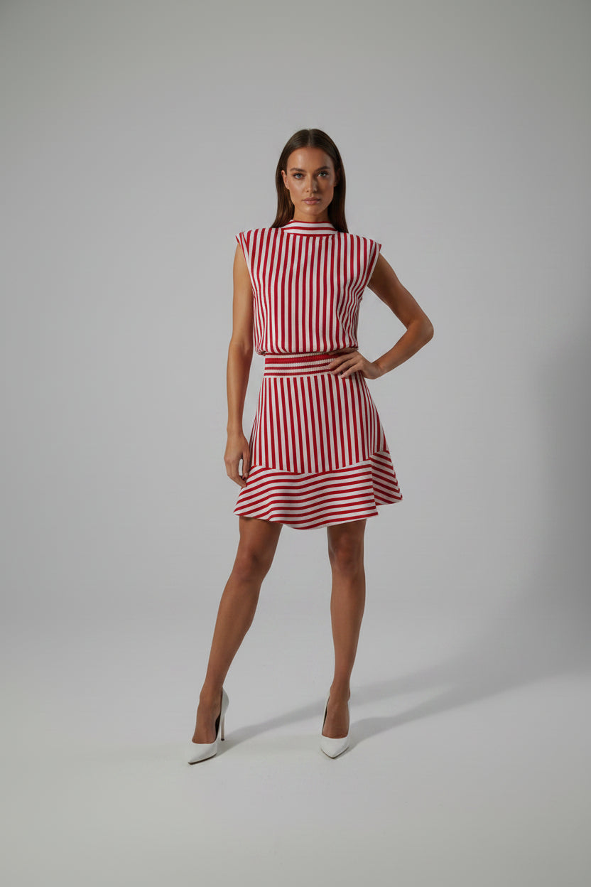 NOSTALGIA RED STRIPPED TOP